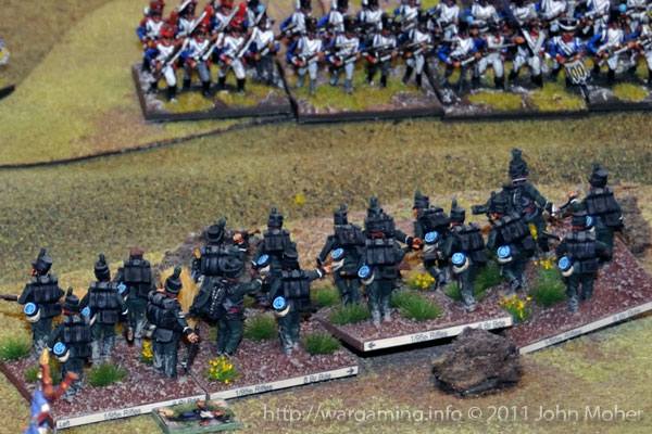 The 1/95th Rifles firing line in the rocky area