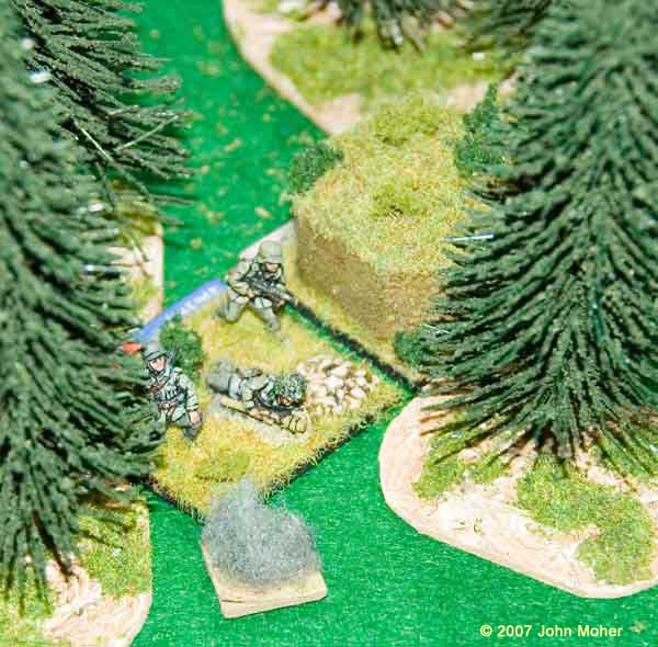 Close up of the Germans in the centre rear of the main wood area who successfully stopped the British advance.
