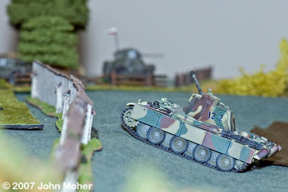 The Panther prowls up on the Armoured Cars.
