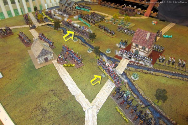 Churchill's first advance - in the centre and at Oberglau