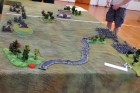 Start of Turn 1: Panoramic shot down the table - Objective marked at top left.