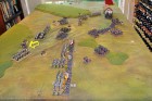End of Turn 7: Crash! On the British left the French charge all along the line...