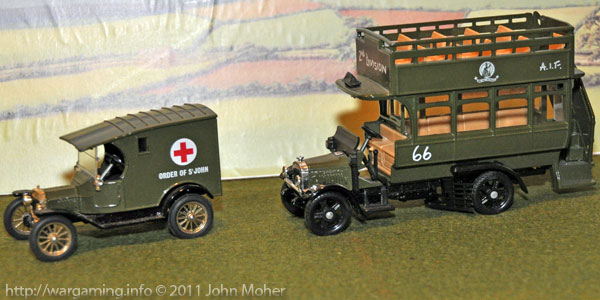 Corgi Models Model-T Ford Ambulance and A.E.C. Omnibus