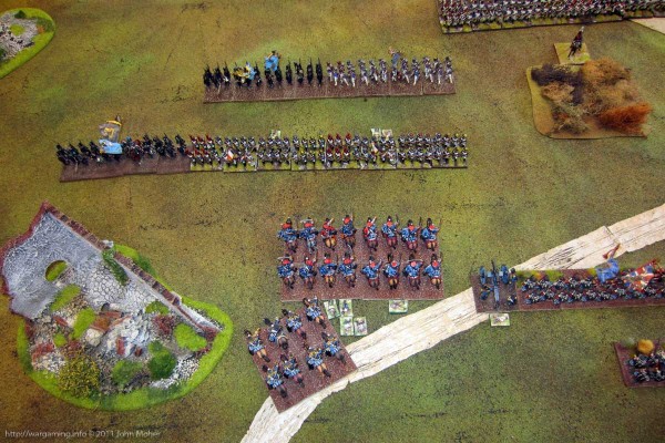 Early in the game - the British Cavalry repelled and under fire!