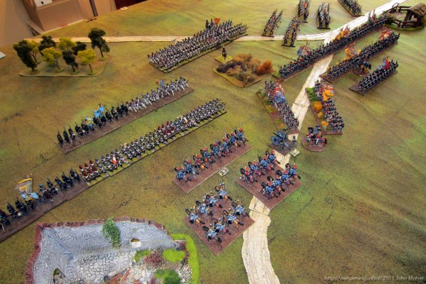 The British Infantry finally advance in response to the French