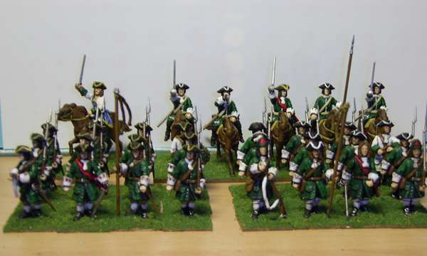 Brigadier Gaillard's brigade of the army of the Duchy of Veloires, these Wargames Factory units are just awaiting their banners - from the Platoon Fire blog.
