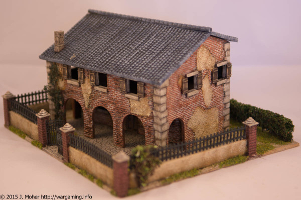 1/72 Italeri Country House with Porch - Right Three-Quarter View