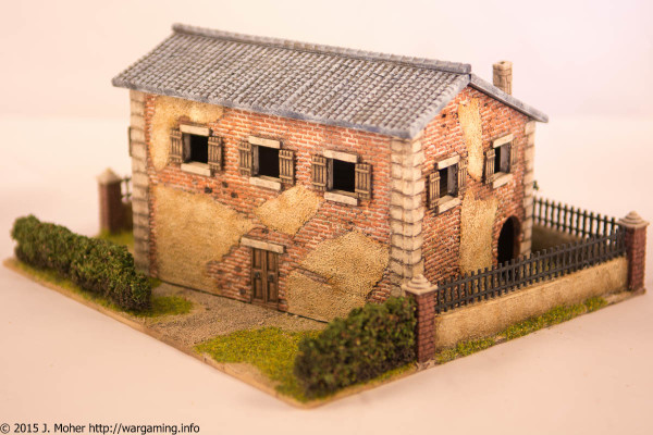1/72 Italeri Country House with Porch - Left Rear Three-Quarter View