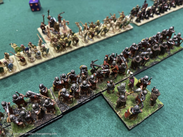 Gaul's Advance - The Gaestati face off the Legionaries in the centre