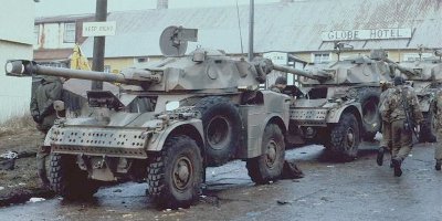 Argentine AML-90's surrendered at Port Stanley - there were 12 present, 6 at Stanley and 6 at Moody Brook.