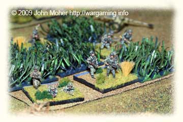 German Infantry Platoon establishes itself in a Crop Field.