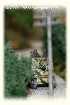 A Marder ambles down one of the Bocage-Hedge lined lanes.