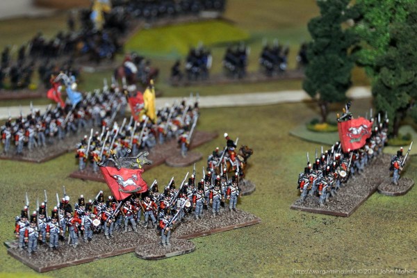 Best's 4th Hanoverian (Landwehr) Brigade holding the right-centre of the Allied position. Best's 4th Hanoverian (Landwehr) Brigade holding the right-centre of the Allied position.
