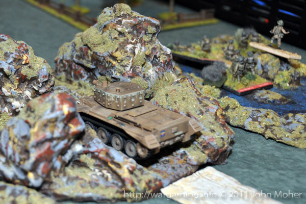 Game 2 - The initial British advance on their right Game 2 - The initial British advance on their right - '1' Platoon and the RM Centaur