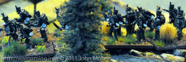 The 95th Rifles column moves into the bois de Tribble. The 95th Rifles column moves into the bois de Tribble.