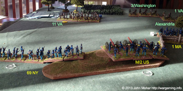 View from my rise, as the 2nd US Arty bombard the 11th VA.