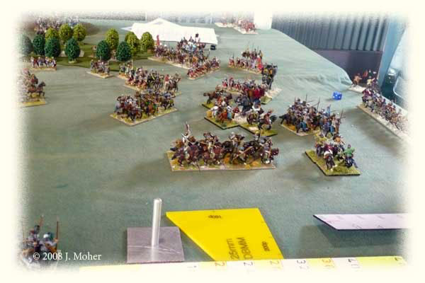 The right - after the first Elephant is destroyed and the Roman Cavalry start to arrive. The right - after the first Elephant is destroyed and the Roman Cavalry start to arrive.