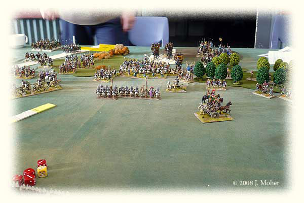View of the centre & centre-right - both areas featured inconclusive skirmishing. View of the centre & centre-right - both areas featured inconclusive skirmishing.