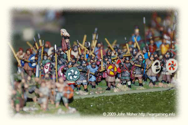 Dismounted Sabir Huns (i.e. Warband) - actually later Patrician Roman Foederati figures. Dismounted Sabir Huns (i.e. Warband) - actually later Patrician Roman Foederati figures.