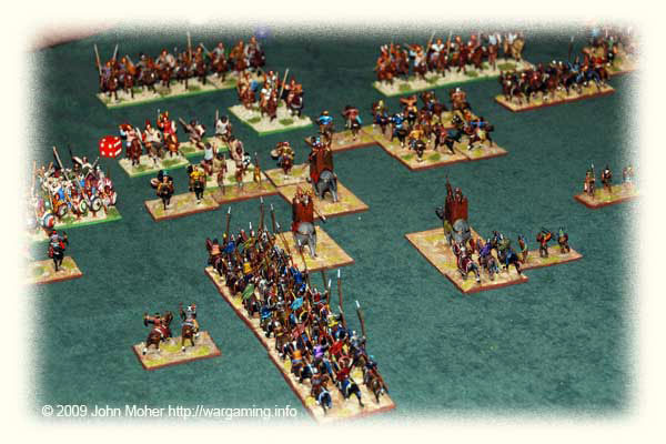 At last the real battle begins - the Light Infantry are all but gone and the main Cavalry Battle prepares to start in the centre. At last the real battle begins...
