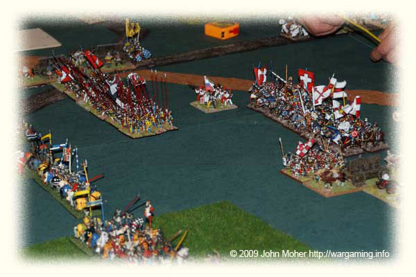 Medieval Portuguese (left) & Medieval Germans & Swiss (right) clash. Portuguese from the collection of Richard Foster, Germans & Swiss by Brent Preston-Thomas. Medieval Portuguese (left) & Medieval Germans & Swiss (right) clash. Portuguese from the collection of Richard Foster, Germans & Swiss by Brent Preston-Thomas.
