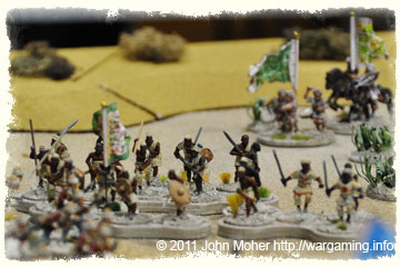 Dervish 'Green Flags' charge the exposed left flank of the Yorkshires Company Dervish 'Green Flags' charge the exposed left flank of the Yorkshires Company