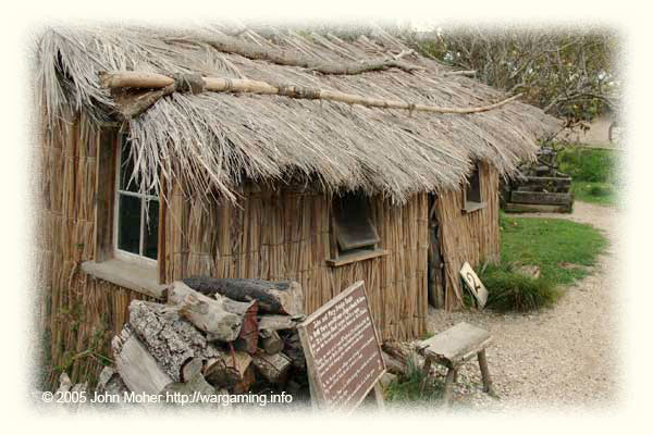 This is a replica of John & Mary Briody's Raupo, in 1848 there were 351 of these buildings spread between the Howick, Panmure, and Otahuhu settlements, in 1849 this had dropped to only 78, indicating their importance as temporary accommodation for the Fencibles and other settlers - as the Howick Historical Village plaque says "everyone lived in a Raupo"! This is a replica of John & Mary Briody's Raupo, in 1848 there were 351 of these buildings spread between the Howick, Panmure, and Otahuhu settlements, in 1849 this had dropped to only 78, indicating their importance as temporary accommodation for the Fencibles and other settlers - as the Howick Historical Village plaque says "everyone lived in a Raupo"!