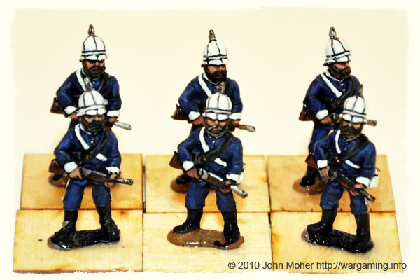 Natal Carbineers on foot - carbines ready! "Where are those pesky Zulus..." Natal Carbineers contingent from the Anglo-Zulu War of 1879.