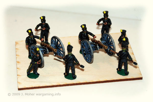 One of two Brunswick Artillery Batteries - on a 120mm x 80mm base - this is a dry mock-up for photograph purposes with nothing as yet mounted to the base.