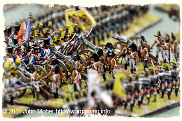 The intense action in the centre, not far from the famed 'Garlic Wagon' as the French repeatedly charge the redeployed Austrian Battery The intense action in the centre, not far from the famed 'Garlic Wagon' as the French repeatedly charge the redeployed Austrian Battery