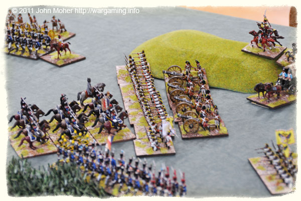 The End: The French Cuirassiers finally charge, led by L'General himself, but the French Division has broken before they charge home and is leaving the field! The End: The French Cuirassiers finally charge, led by L'General himself, but the French Division has broken before they charge home and is leaving the field!