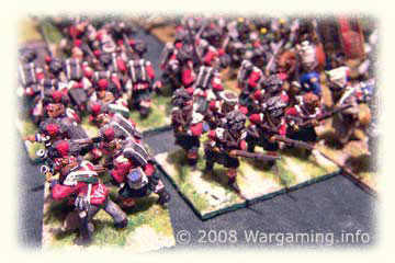 Higlanders form a ragged square. Higlanders form a ragged square.