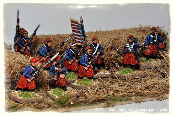 Union Zouaves hurriedly deploy in a wheat field Union Zouaves hurriedly deploy in a wheat field
