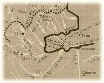 General map of the situation, August 1944. General map of the situation, August 1944.