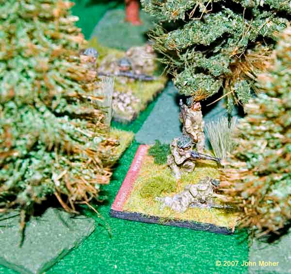 Survivors of 2 Platoon, finished on the right flank and heading back towards the centre of the wood! Survivors of 2 Platoon, finished on the right flank and heading back towards the centre of the wood!