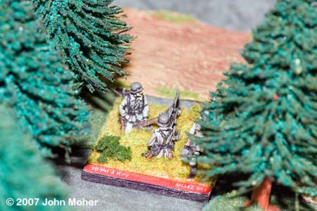 Concealed German MMG Section opens up on No.3 Platoon. Concealed German MMG Section opens up on No.3 Platoon.