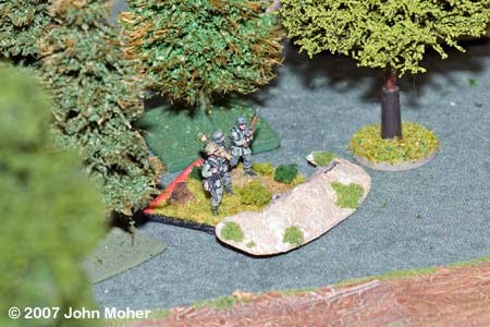 A German Rifle Section is located across the Pontecorvo Road. A German Rifle Section is located across the Pontecorvo Road.