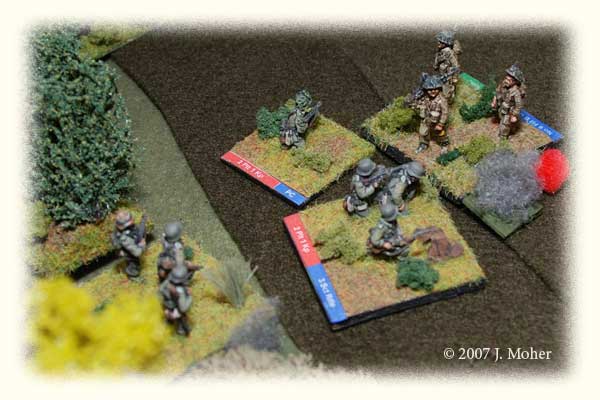 Platoon 2, 1st PzGr Kp, close assault No.1 Section from 6 Platoon in a field. Platoon 2, 1st PzGr Kp, close assault No.1 Section from 6 Platoon in a field.