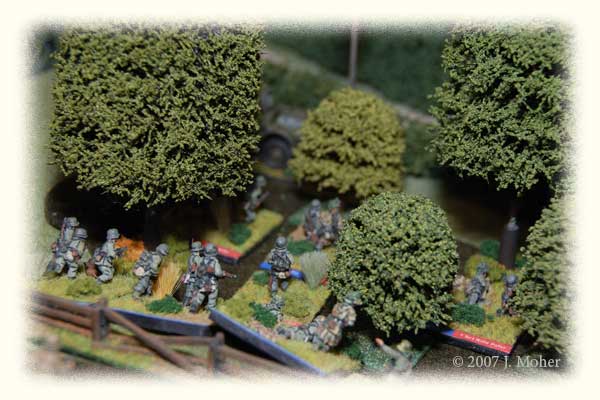 More German troops swarm up into the wooded part of the ridge, the Scots left flank has been peeled wide open and nearly an entire SS Company is now on that end of the ridge... More German troops swarm up into the wooded part of the ridge, the Scots left flank has been peeled wide open and nearly an entire SS Company is now on that end of the ridge...
