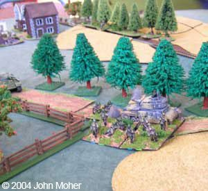 Mobbed - Ivan swarms all over the hapless immobilised Pz.IIIN. Mobbed - Ivan swarms all over the hapless immobilised Pz.IIIN.